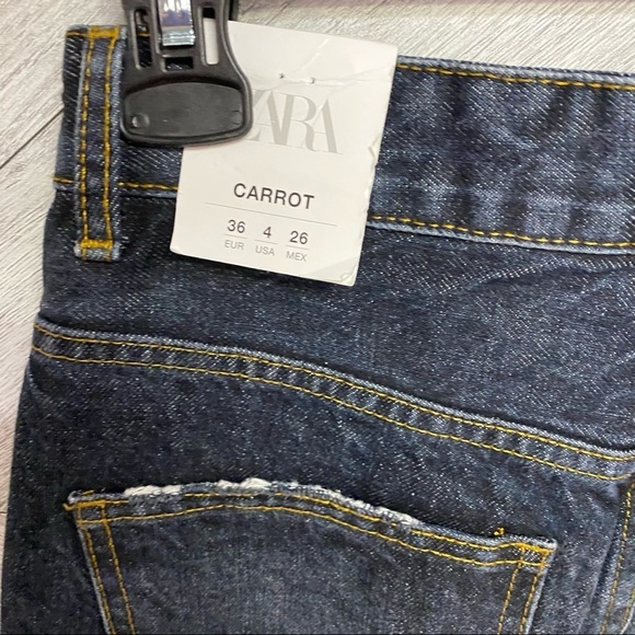 Zara | Tapered Hi Rise jeans Carrot Fit Mom Jeans Size 4 NEW - Picture 7 of 8